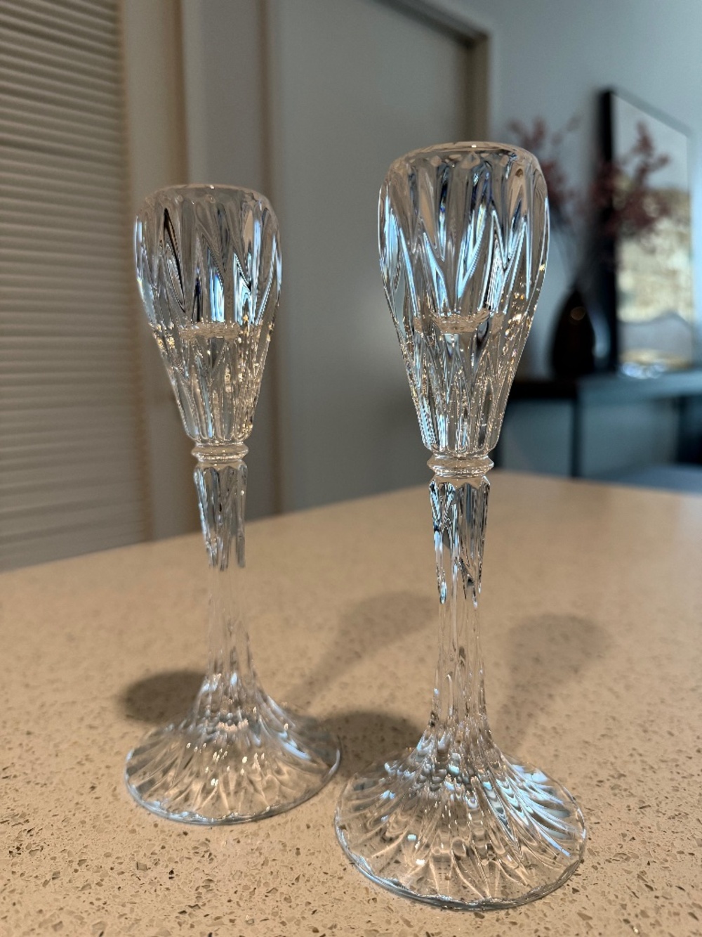 Vintage Noritake Crystal Candlestick Holders Pair 7”  Set of 2